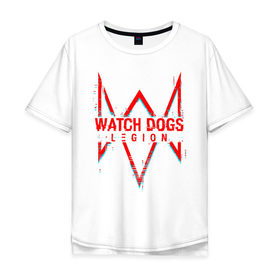Мужская футболка хлопок Oversize с принтом WATCH DOGS LEGION в Екатеринбурге, 100% хлопок | свободный крой, круглый ворот, “спинка” длиннее передней части | action | ct os | ded sec | fox | game | hacker | legion | watch dogs | watch dogs 2 | watch dogs legion | знак лиса | игра | компьютерная игра | легион | хакер
