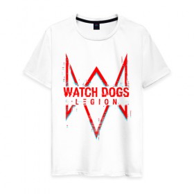 Мужская футболка хлопок с принтом WATCH DOGS LEGION в Екатеринбурге, 100% хлопок | прямой крой, круглый вырез горловины, длина до линии бедер, слегка спущенное плечо. | action | ct os | ded sec | fox | game | hacker | legion | watch dogs | watch dogs 2 | watch dogs legion | знак лиса | игра | компьютерная игра | легион | хакер