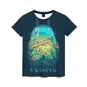 Женская футболка 3D с принтом Totoro в Екатеринбурге, 100% полиэфир ( синтетическое хлопкоподобное полотно) | прямой крой, круглый вырез горловины, длина до линии бедер | anime | forest | meme | my neighbor | protectors | tokyo | totoro | аниме | гибли | иероглиф | манга | миядзаки | мой сосед | стиль | тоторо | фентези | хаяо | япония