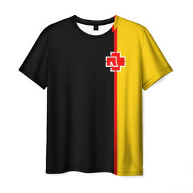 Мужская футболка 3D с принтом Rammstein Deutschland в Екатеринбурге, 100% полиэфир | прямой крой, круглый вырез горловины, длина до линии бедер | Тематика изображения на принте: 