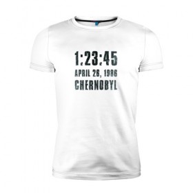 Мужская футболка премиум с принтом Чернобыль 15 в Екатеринбурге, 92% хлопок, 8% лайкра | приталенный силуэт, круглый вырез ворота, длина до линии бедра, короткий рукав | 2019 | chernobyl | hbo | pripyat | припять | сериал | чернобыль