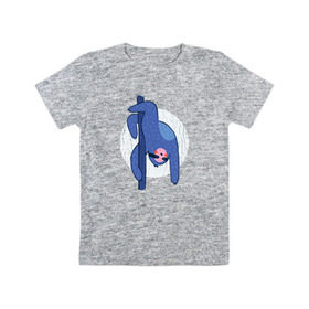 Детская футболка хлопок с принтом Ленивец в Екатеринбурге, 100% хлопок | круглый вырез горловины, полуприлегающий силуэт, длина до линии бедер | Тематика изображения на принте: sloth | ленивец | ленивцы | лень
