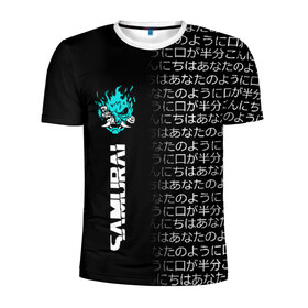 Мужская футболка 3D спортивная с принтом CYBERPUNK 2077 SAMURAI в Екатеринбурге, 100% полиэстер с улучшенными характеристиками | приталенный силуэт, круглая горловина, широкие плечи, сужается к линии бедра | 2077 | cyberpunk 2020 | cyberpunk 2077 | cyberpunk 2077 samurai | cyberpunk city | кибер панк. | киберпанк | киберпанк 2077