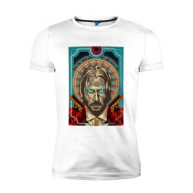 Мужская футболка премиум с принтом John wick в Екатеринбурге, 92% хлопок, 8% лайкра | приталенный силуэт, круглый вырез ворота, длина до линии бедра, короткий рукав | джон уик | киану ривз