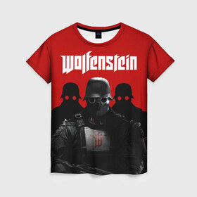 Женская футболка 3D с принтом Wolfenstein в Екатеринбурге, 100% полиэфир ( синтетическое хлопкоподобное полотно) | прямой крой, круглый вырез горловины, длина до линии бедер | cyberpilot | new colossus | new order | old blood | wolfenstein | youngblood | игры