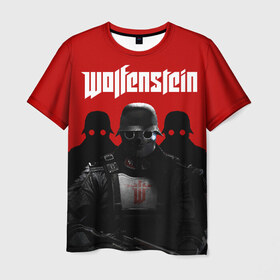 Мужская футболка 3D с принтом Wolfenstein в Екатеринбурге, 100% полиэфир | прямой крой, круглый вырез горловины, длина до линии бедер | cyberpilot | new colossus | new order | old blood | wolfenstein | youngblood | игры