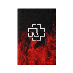 Обложка для паспорта матовая кожа с принтом RAMMSTEIN в Екатеринбурге, натуральная матовая кожа | размер 19,3 х 13,7 см; прозрачные пластиковые крепления | fire | metallica | music | rammstein | rock | металл | металлика | музыка | огонь | пламя | раммштайн | рок | рок группа