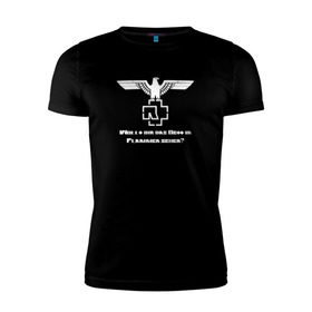 Мужская футболка премиум с принтом Rammstein в Екатеринбурге, 92% хлопок, 8% лайкра | приталенный силуэт, круглый вырез ворота, длина до линии бедра, короткий рукав | metallica | music | rammstein | rock | металл | металлика | музыка | раммштайн | рок | рок группа