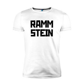 Мужская футболка премиум с принтом RAMMSTEIN(+на спине) в Екатеринбурге, 92% хлопок, 8% лайкра | приталенный силуэт, круглый вырез ворота, длина до линии бедра, короткий рукав | metallica | music | rammstein | rock | металл | металлика | музыка | раммштайн | рок | рок группа