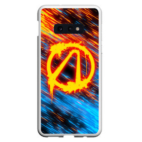 Чехол для Samsung S10E с принтом BORDERLANDS в Екатеринбурге, Силикон | Область печати: задняя сторона чехла, без боковых панелей | 2k | apocalypsis | borderlands | borderlands 3 | fanstastic | game | logo | pandora | play | апокалипсис | бордерлендс | игра | лого | пандора | фантастика