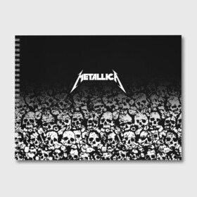 Альбом для рисования с принтом METALLICA (НА СПИНЕ) в Екатеринбурге, 100% бумага
 | матовая бумага, плотность 200 мг. | Тематика изображения на принте: matters metallica | music | nothing else | rock | trash metal | группа | музыка | музыканты | рок | трэш металл