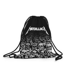 Рюкзак-мешок 3D с принтом METALLICA (НА СПИНЕ) в Екатеринбурге, 100% полиэстер | плотность ткани — 200 г/м2, размер — 35 х 45 см; лямки — толстые шнурки, застежка на шнуровке, без карманов и подкладки | matters metallica | music | nothing else | rock | trash metal | группа | музыка | музыканты | рок | трэш металл