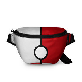 Поясная сумка 3D с принтом Pokeball (Pokemon) в Екатеринбурге, 100% полиэстер | плотная ткань, ремень с регулируемой длиной, внутри несколько карманов для мелочей, основное отделение и карман с обратной стороны сумки застегиваются на молнию | anime | pokeball | pokemon | аниме. | белый | красный | покебол | покемон | чёрный