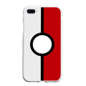 Чехол для iPhone 7Plus/8 Plus матовый с принтом Pokeball (Pokemon) в Екатеринбурге, Силикон | Область печати: задняя сторона чехла, без боковых панелей | anime | pokeball | pokemon | аниме. | белый | красный | покебол | покемон | чёрный
