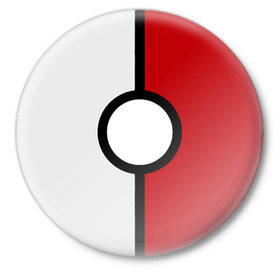 Значок с принтом Pokeball (Pokemon) в Екатеринбурге,  металл | круглая форма, металлическая застежка в виде булавки | Тематика изображения на принте: anime | pokeball | pokemon | аниме. | белый | красный | покебол | покемон | чёрный