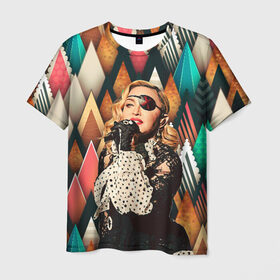 Мужская футболка 3D с принтом Мадонна в Екатеринбурге, 100% полиэфир | прямой крой, круглый вырез горловины, длина до линии бедер | Тематика изображения на принте: 