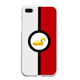 Чехол для iPhone 7Plus/8 Plus матовый с принтом Pokeball (pikachu sleep) в Екатеринбурге, Силикон | Область печати: задняя сторона чехла, без боковых панелей | anime | pikachu | pokeball | pokemon | sleep | аниме. | пикачу | покебол | покемон | спит. белый. красный. чёрный