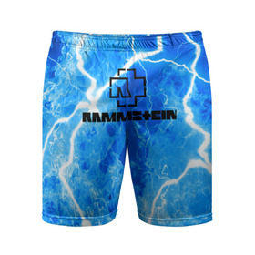 Мужские шорты спортивные с принтом Rammstein в Екатеринбурге,  |  | metallica | music | rammstein | rock | storm | металл | металлика | молнии | музыка | раммштайн | рок | рок группа | шторм