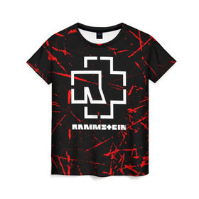Женская футболка 3D с принтом RAMMSTEIN в Екатеринбурге, 100% полиэфир ( синтетическое хлопкоподобное полотно) | прямой крой, круглый вырез горловины, длина до линии бедер | music | rammstein | rock | группа | музыка | музыканты | рамштайн | рок