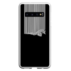 Чехол для Samsung Galaxy S10 с принтом Полосатый Стиль (+Спина) в Екатеринбурге, Силикон | Область печати: задняя сторона чехла, без боковых панелей | белый | девушка | зебра | леди | линии | ноги | ножки | полосы | стиль | черно белый