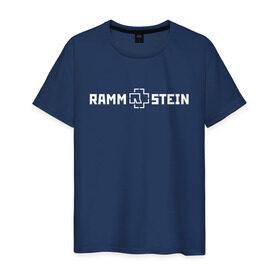 Мужская футболка хлопок с принтом RAMMSTEIN в Екатеринбурге, 100% хлопок | прямой крой, круглый вырез горловины, длина до линии бедер, слегка спущенное плечо. | music | rammstein | rock | группа | музыка | музыканты | рамштайн | рок