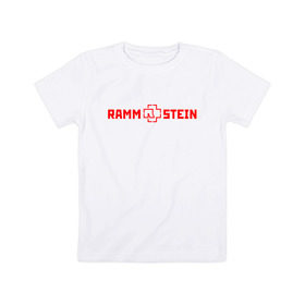 Детская футболка хлопок с принтом RAMMSTEIN (НА СПИНЕ) в Екатеринбурге, 100% хлопок | круглый вырез горловины, полуприлегающий силуэт, длина до линии бедер | music | rammstein | rock | группа | музыка | музыканты | рамштайн | рок
