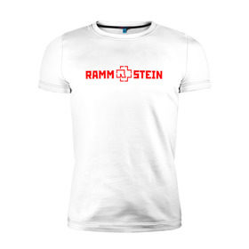 Мужская футболка премиум с принтом RAMMSTEIN (НА СПИНЕ) в Екатеринбурге, 92% хлопок, 8% лайкра | приталенный силуэт, круглый вырез ворота, длина до линии бедра, короткий рукав | music | rammstein | rock | группа | музыка | музыканты | рамштайн | рок