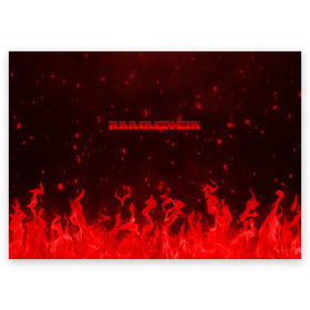 Поздравительная открытка с принтом Rammstein в Екатеринбурге, 100% бумага | плотность бумаги 280 г/м2, матовая, на обратной стороне линовка и место для марки
 | fire | guitar | hard | heavymetal | metal | music | rammstein | rock | гитара | картинка | картинки | метал | мода | музыка | огонь | рамштайн | рок | тренд | тренды | треш | трэш | тяжелый | хард