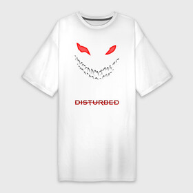 Платье-футболка хлопок с принтом DISTURBED FACE в Екатеринбурге,  |  | disturbed | music | rock | группа | музыка | музыканты | рок
