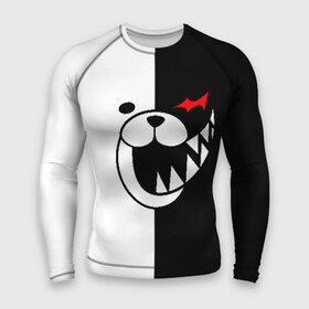 Мужской рашгард 3D с принтом Monokuma открыл рот в Екатеринбурге,  |  | anime | bear | black  white | danganronpa | kurokuma | monodam | monokuma | monomi | monotaro | pink | rabbit | school | shirokuma | аниме | главарь | мoноми | монокума | черно белый | школа