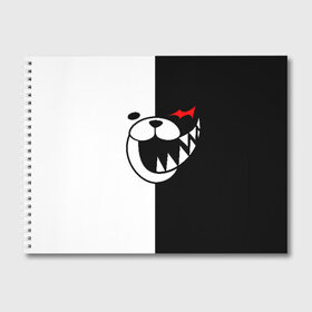 Альбом для рисования с принтом MONOKUMA в Екатеринбурге, 100% бумага
 | матовая бумага, плотность 200 мг. | anime | bear | black  white | danganronpa | kurokuma | monodam | monokuma | monomi | monotaro | pink | rabbit | school | shirokuma | аниме | главарь | мoноми | монокума | черно белый | школа