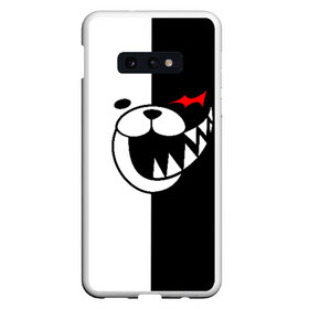 Чехол для Samsung S10E с принтом MONOKUMA в Екатеринбурге, Силикон | Область печати: задняя сторона чехла, без боковых панелей | anime | bear | black  white | danganronpa | kurokuma | monodam | monokuma | monomi | monotaro | pink | rabbit | school | shirokuma | аниме | главарь | мoноми | монокума | черно белый | школа