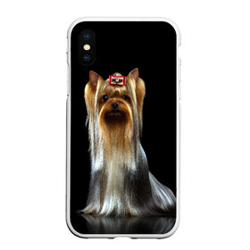 Чехол для iPhone XS Max матовый с принтом Йоркширский терьер в Екатеринбурге, Силикон | Область печати: задняя сторона чехла, без боковых панелей | Тематика изображения на принте: animal | barrette | breed | cute | dog | funny | muzzle | small | terrier | yorkshire | животное | забавный | заколка | йоркширский | маленький | милый | порода | смешной | собака | терьер