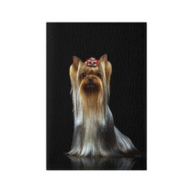 Обложка для паспорта матовая кожа с принтом Йоркширский терьер в Екатеринбурге, натуральная матовая кожа | размер 19,3 х 13,7 см; прозрачные пластиковые крепления | Тематика изображения на принте: animal | barrette | breed | cute | dog | funny | muzzle | small | terrier | yorkshire | животное | забавный | заколка | йоркширский | маленький | милый | порода | смешной | собака | терьер