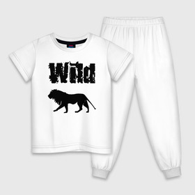 Детская пижама хлопок с принтом wild lion в Екатеринбурге, 100% хлопок |  брюки и футболка прямого кроя, без карманов, на брюках мягкая резинка на поясе и по низу штанин
 | wild lion | дикий лев