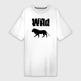 Платье-футболка хлопок с принтом wild lion в Екатеринбурге,  |  | wild lion | дикий лев