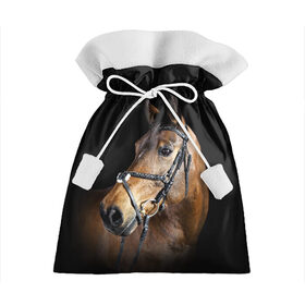 Подарочный 3D мешок с принтом Гнедая лошадь в Екатеринбурге, 100% полиэстер | Размер: 29*39 см | Тематика изображения на принте: animal | beautiful | black | brown | eyes | gloss | harness | horse | look | muzzle | взгляд | глаза | гнедая | гнедой | животное | конь | коричневый | красивый | лоск | лошадь | сбруя | скакун | черный