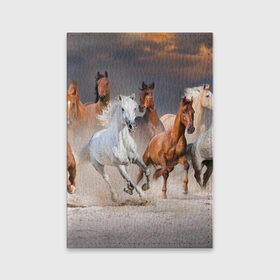 Обложка для паспорта матовая кожа с принтом Табун в Екатеринбурге, натуральная матовая кожа | размер 19,3 х 13,7 см; прозрачные пластиковые крепления | animal | beautiful | black | brown | desert | gloss | herd | horse | mane | mustang | muzzle | nature | sand | white | wild | белый | грива | дикий | животное | конь | коричневый | красивый | лоск | лошадь | мустанг | песок | природа | пусты