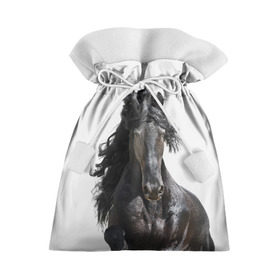 Подарочный 3D мешок с принтом Лошадь в Екатеринбурге, 100% полиэстер | Размер: 29*39 см | Тематика изображения на принте: animal | beautiful | black | horse | mane | mustang | muzzle | wild | грива | дикий | животное | конь | красивый | лошадь | мустанг | скакун | черный