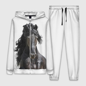 Женский костюм 3D с принтом Лошадь в Екатеринбурге,  |  | animal | beautiful | black | horse | mane | mustang | muzzle | wild | грива | дикий | животное | конь | красивый | лошадь | мустанг | скакун | черный