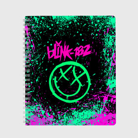 Тетрадь с принтом BLINK-182 в Екатеринбурге, 100% бумага | 48 листов, плотность листов — 60 г/м2, плотность картонной обложки — 250 г/м2. Листы скреплены сбоку удобной пружинной спиралью. Уголки страниц и обложки скругленные. Цвет линий — светло-серый
 | blink | music | rock | блинк | группа | музыка | музыканты | рок