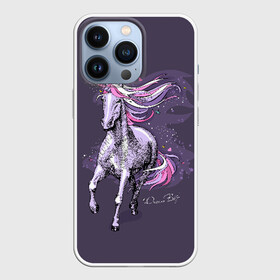 Чехол для iPhone 13 Pro с принтом Dream Big в Екатеринбурге,  |  | animal | drawing | dream | fairytale | horn | magic | mane | purple | slogan | text | unicorn | волшебство | грива | единорог | животное | магия | мечта | рисунок | рог | сказочный | слоган | текст | фиолетовый