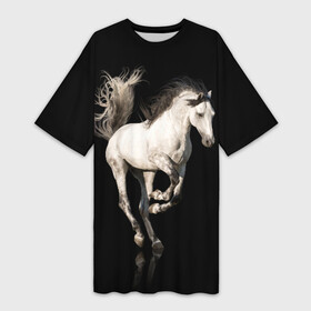Платье-футболка 3D с принтом Серный в яблоках конь в Екатеринбурге,  |  | animal | beautiful | black | gloss | horse | mane | mustang | muzzle | white | wild | белый | в яблоках | грива | дикий | животное | конь | красивый | лоск | лошадь | мустанг | серый | скакун | черный