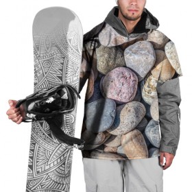 Накидка на куртку 3D с принтом камешки в Екатеринбурге, 100% полиэстер |  | камень | камешки | камни | камушки | лето | отдых | пляж | прикольное | сезон