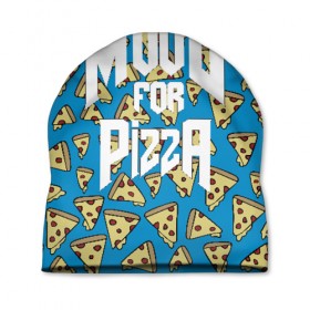 Шапка 3D с принтом Mood Pizza Doom в Екатеринбурге, 100% полиэстер | универсальный размер, печать по всей поверхности изделия | cacodemon | doom | eternal | pizza | вечность | вечный | дум | итёрнал | какодемон | пицца | этернал