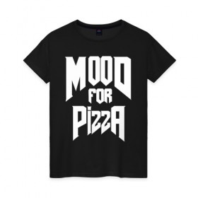 Женская футболка хлопок с принтом Пицца Дум в Екатеринбурге, 100% хлопок | прямой крой, круглый вырез горловины, длина до линии бедер, слегка спущенное плечо | cacodemon | doom | eternal | pizza | вечность | вечный | дум | итёрнал | какодемон | пицца | этернал