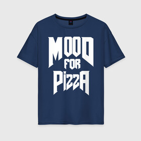 Женская футболка хлопок Oversize с принтом Пицца Дум в Екатеринбурге, 100% хлопок | свободный крой, круглый ворот, спущенный рукав, длина до линии бедер
 | cacodemon | doom | eternal | pizza | вечность | вечный | дум | итёрнал | какодемон | пицца | этернал