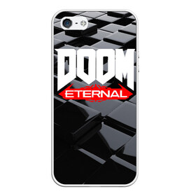 Чехол для iPhone 5/5S матовый с принтом Doom Blocks в Екатеринбурге, Силикон | Область печати: задняя сторона чехла, без боковых панелей | cacodemon | doom | eternal | вечность | вечный | дум | итёрнал | какодемон | этернал