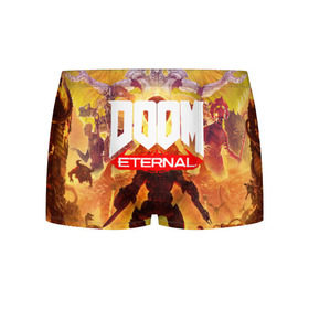 Мужские трусы 3D с принтом Doom Eternal в Екатеринбурге, 50% хлопок, 50% полиэстер | классическая посадка, на поясе мягкая тканевая резинка | cacodemon | doom | eternal | вечность | вечный | дум | итёрнал | какодемон | этернал