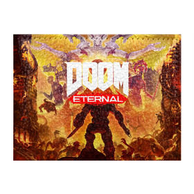 Обложка для студенческого билета с принтом Doom Eternal в Екатеринбурге, натуральная кожа | Размер: 11*8 см; Печать на всей внешней стороне | Тематика изображения на принте: cacodemon | doom | eternal | вечность | вечный | дум | итёрнал | какодемон | этернал